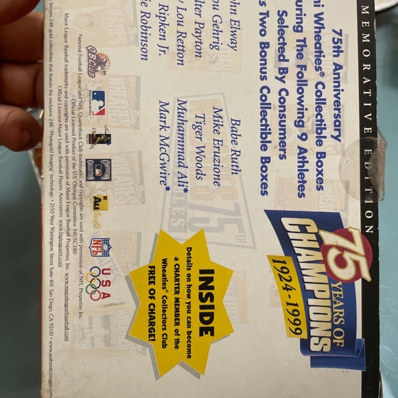 Wheaties TIGER WOODS Cereal Box And Mini Box Limited Edition 24K Gold Signature - Picture 10 of 16